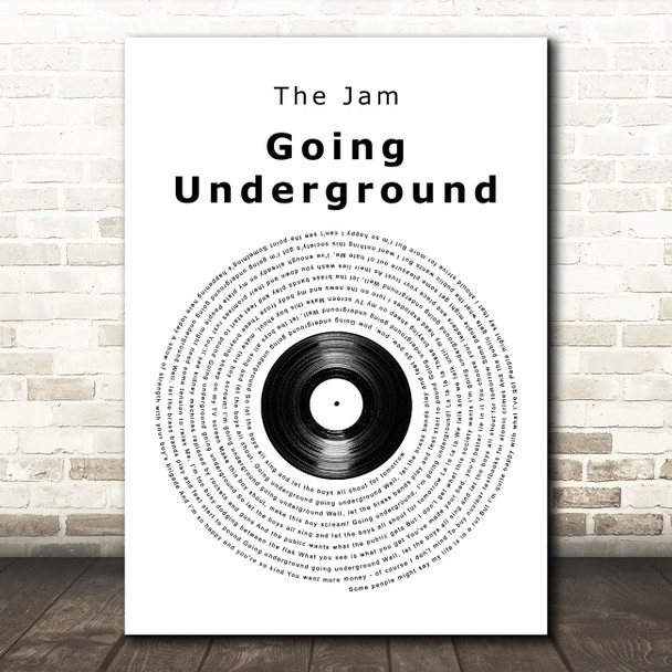 The Jam Going Underground Vinyl Record Song Lyric Print