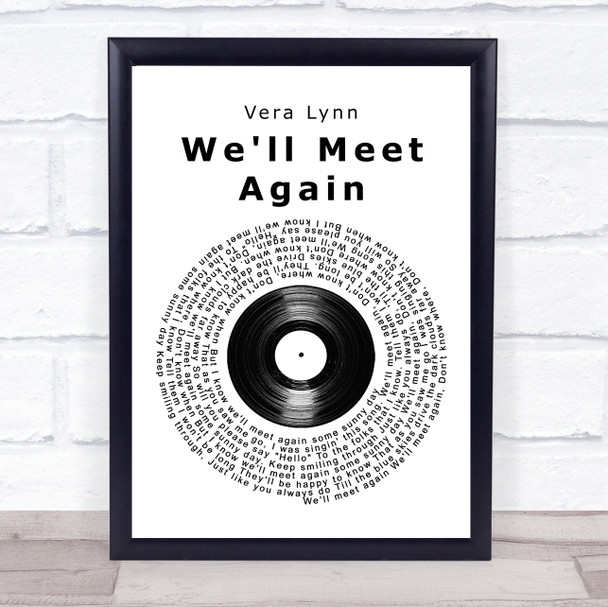 Vera Lynn We'll Meet Again Vinyl Record Song Lyric Print