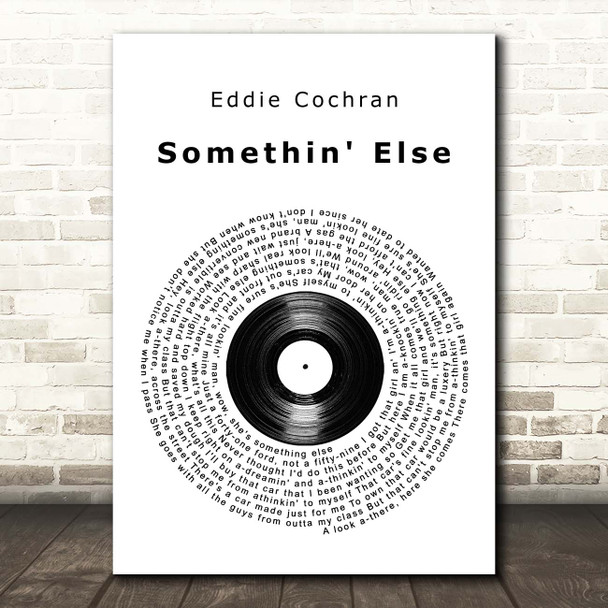 Eddie Cochran Somethin' Else Vinyl Record Song Lyric Print