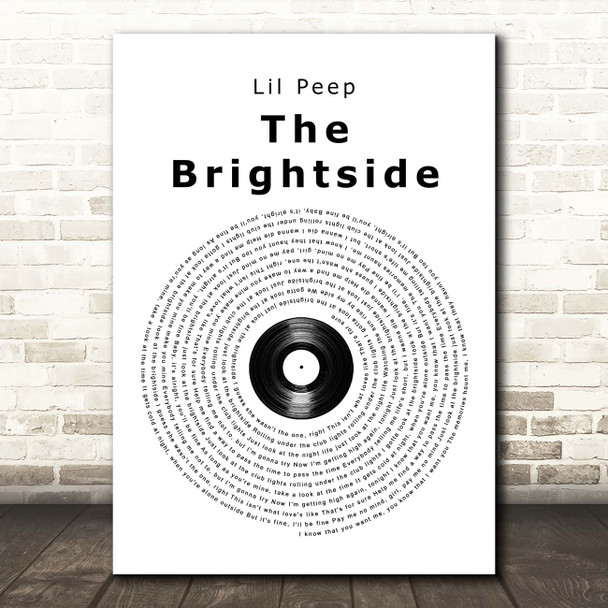 Lil Peep The Brightside Vinyl Record Song Lyric Print