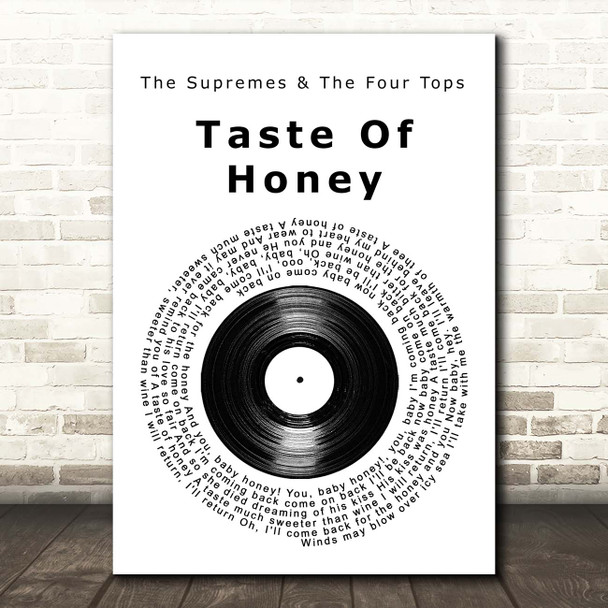 The Supremes & The Four Tops Taste Of Honey Vinyl Record Song Lyric Print