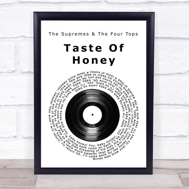 The Supremes & The Four Tops Taste Of Honey Vinyl Record Song Lyric Print