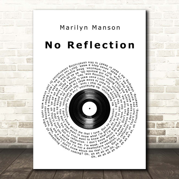 Marilyn Manson No Reflection Vinyl Record Song Lyric Print