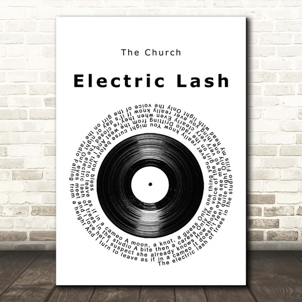 The Church Electric Lash Vinyl Record Song Lyric Print