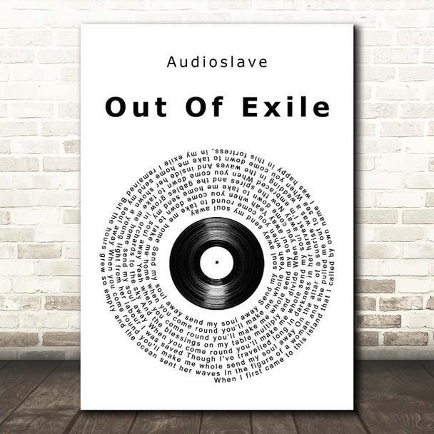 Audioslave Out Of Exile Vinyl Record Song Lyric Print