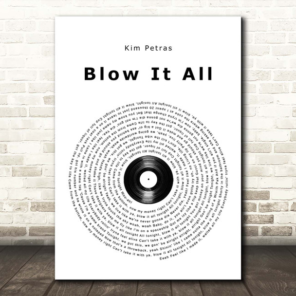 Kim Petras Blow It All Vinyl Record Song Lyric Print