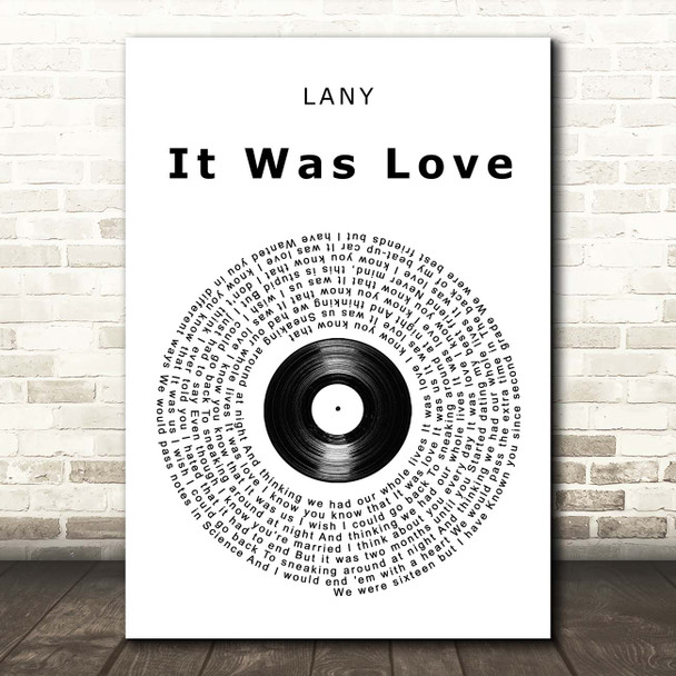 LANY It Was Love Vinyl Record Song Lyric Print