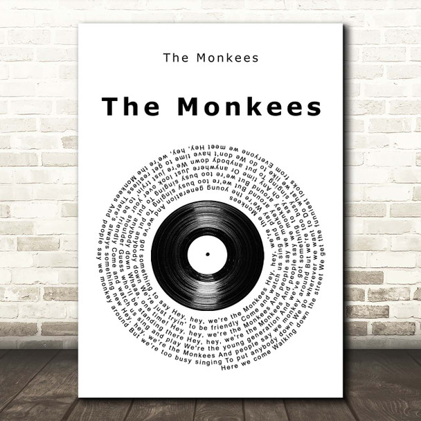 The Monkees The Monkees Vinyl Record Song Lyric Print