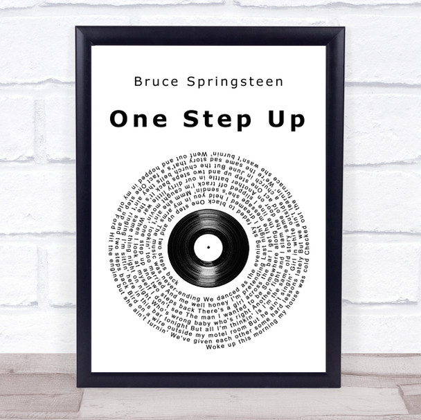 Bruce Springsteen One Step Up Vinyl Record Song Lyric Print