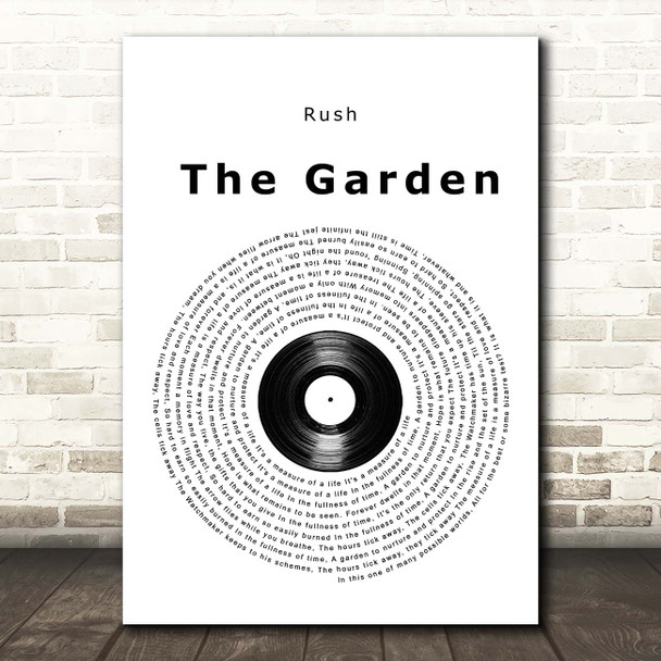 Rush The Garden Vinyl Record Song Lyric Print