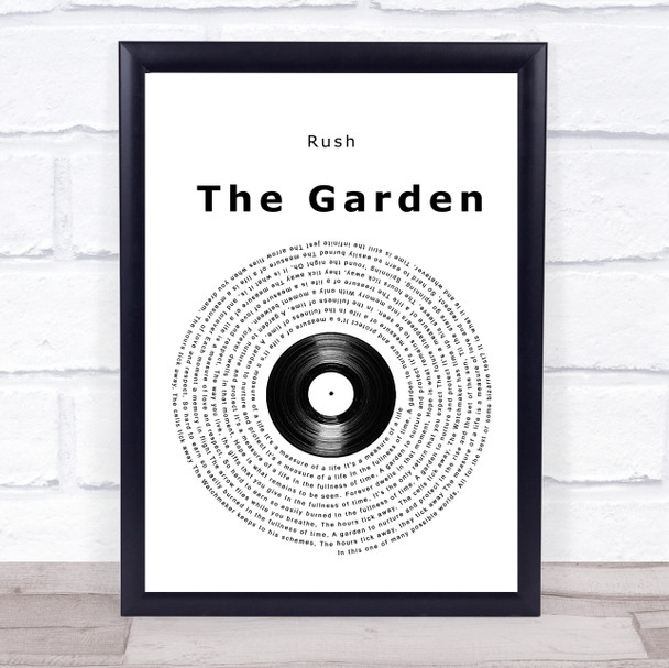 Rush The Garden Vinyl Record Song Lyric Print