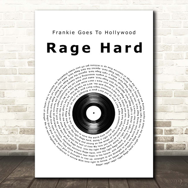 Frankie Goes To Hollywood Rage Hard Vinyl Record Song Lyric Print