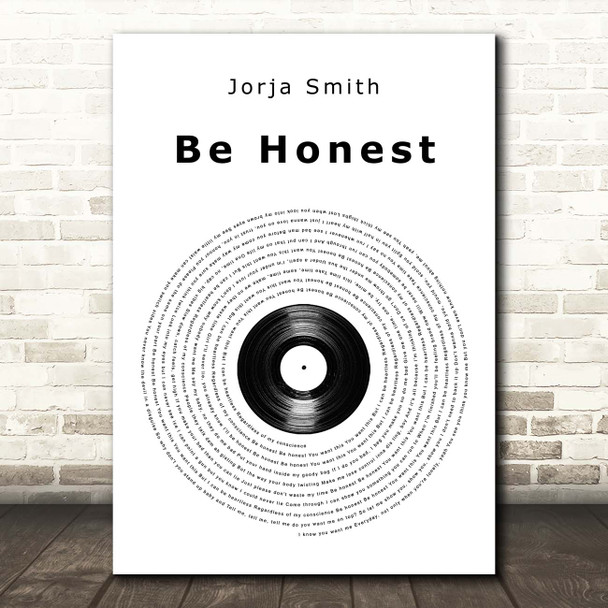 Jorja Smith Be Honest Vinyl Record Song Lyric Print