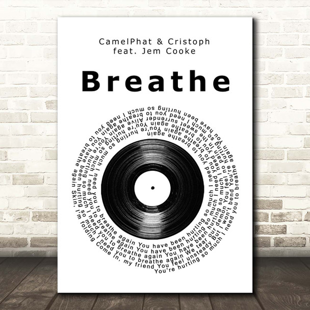 CamelPhat & Cristoph feat. Jem Cooke Breathe Vinyl Record Song Lyric Print