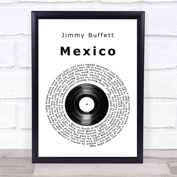 Jimmy Buffett Mexico Vinyl Record Song Lyric Print
