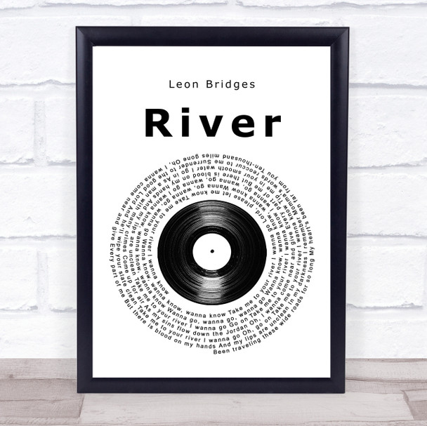 Leon Bridges River Vinyl Record Song Lyric Print