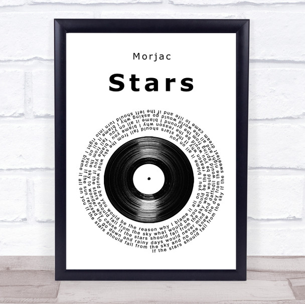 Morjac Stars Vinyl Record Song Lyric Print