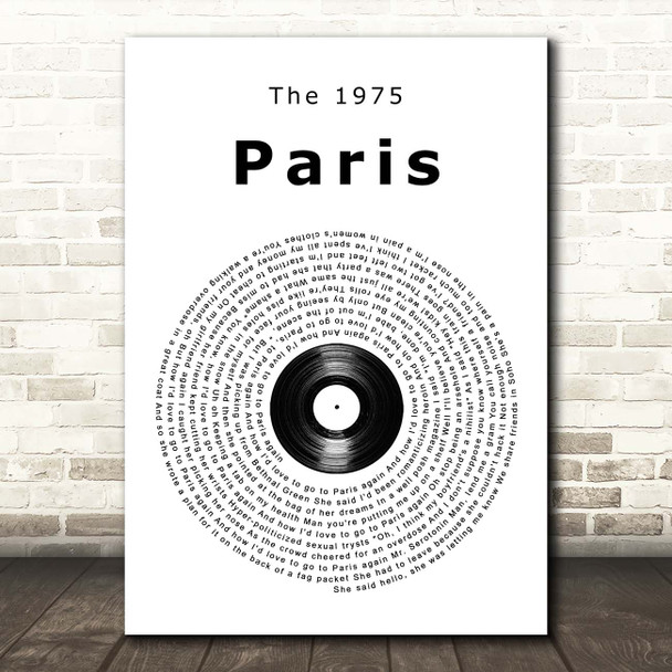 The 1975 Paris Vinyl Record Song Lyric Print