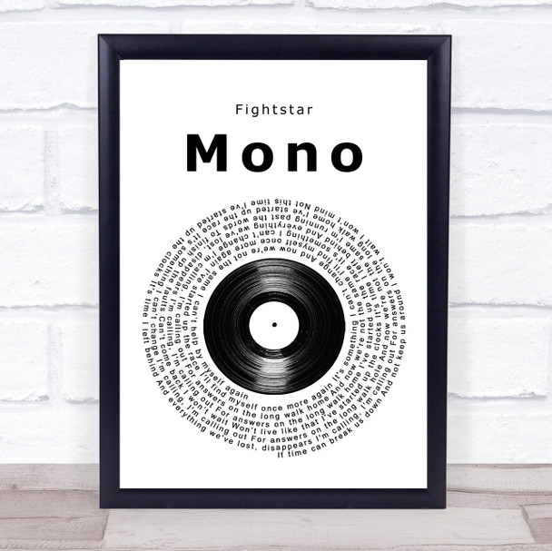 Fightstar Mono Vinyl Record Song Lyric Print
