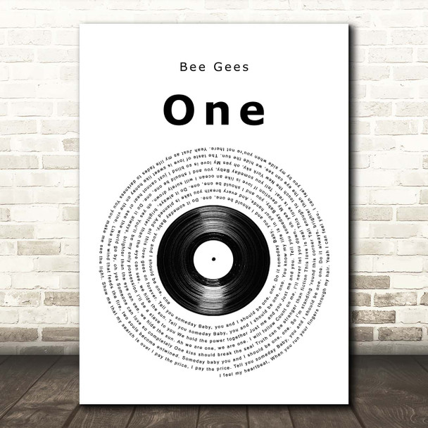 Bee Gees One Vinyl Record Song Lyric Print