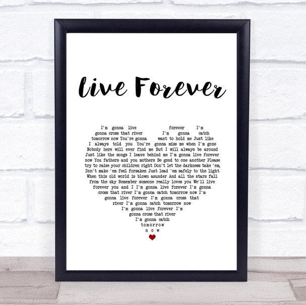 The Highwaymen Live Forever White Heart Song Print