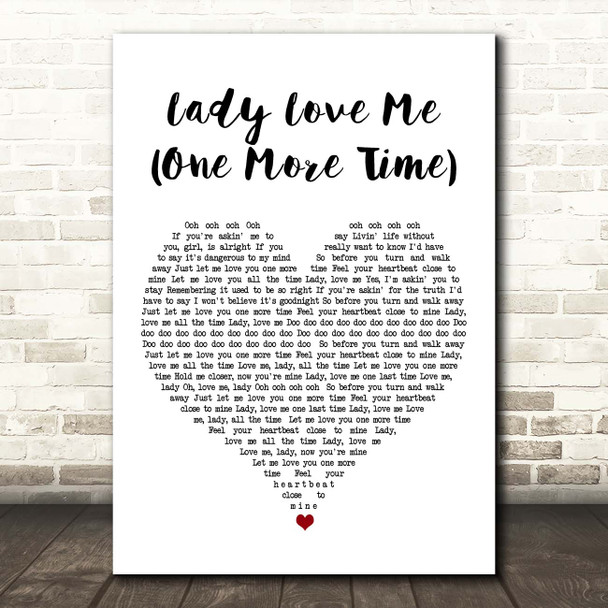 George Benson Lady Love Me (One More Time) White Heart Song Lyric Print