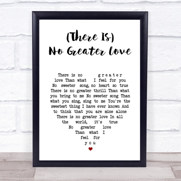 Amy Winehouse (There Is) No Greater Love White Heart Song Lyric Print