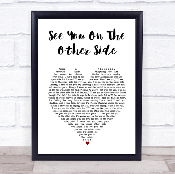 Ozzy Osbourne See You On The Other Side White Heart Song Lyric Print