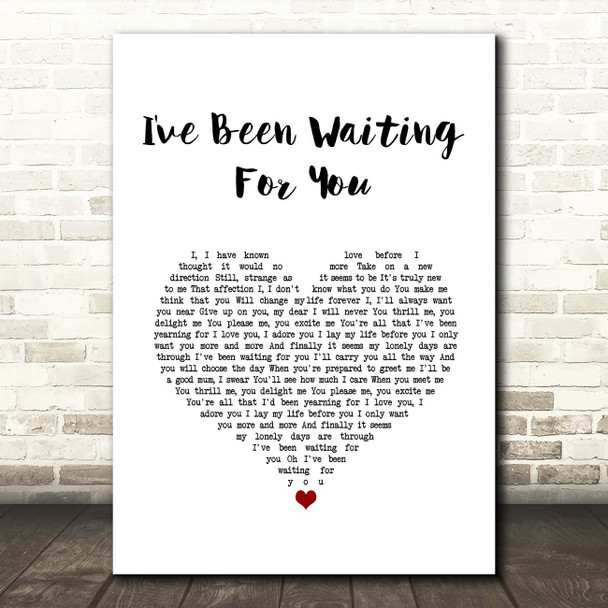 Mamma Mia 2 I've Been Waiting For You White Heart Song Lyric Print