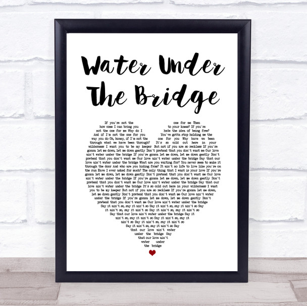 Adele Water Under The Bridge White Heart Song Lyric Print