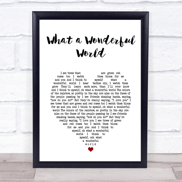 Eva Cassidy What a Wonderful World White Heart Song Lyric Print