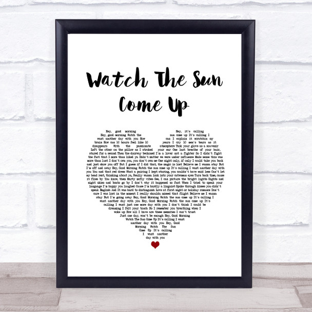 Example Watch The Sun Come Up White Heart Song Lyric Print