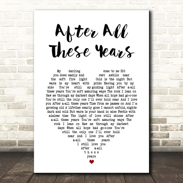 Foster & Allen After All These Years White Heart Song Lyric Print