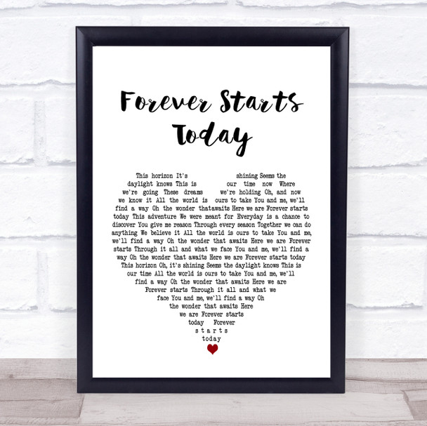 Tim Halperin Forever Starts Today White Heart Song Lyric Print