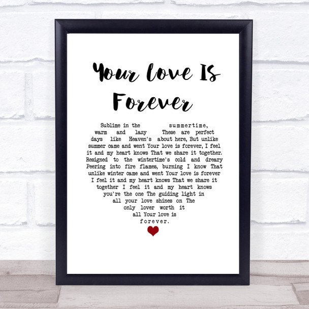 George Harrison Your Love Is Forever White Heart Song Lyric Print
