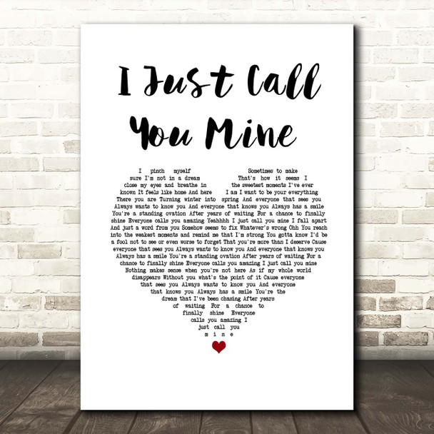 Martina McBride I Just Call You Mine White Heart Song Lyric Print