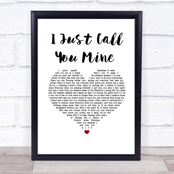 Martina McBride I Just Call You Mine White Heart Song Lyric Print