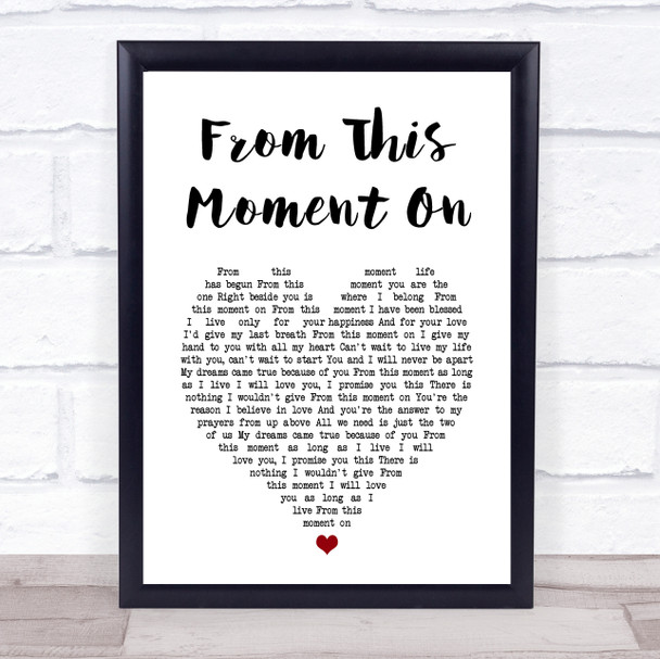 Sam Bailey From This Moment On White Heart Song Lyric Print