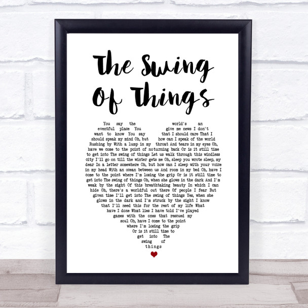 A-ha The Swing Of Things White Heart Song Lyric Print
