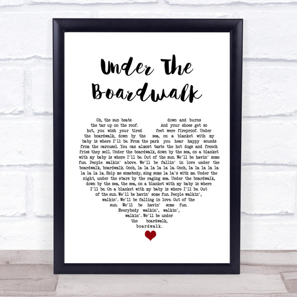 Bette Midler Under The Boardwalk White Heart Song Lyric Print