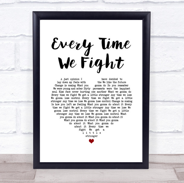 The Milk (band) Every Time We Fight White Heart Song Lyric Print