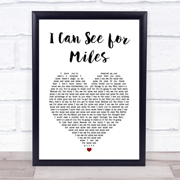 The Who I Can See for Miles White Heart Song Lyric Print