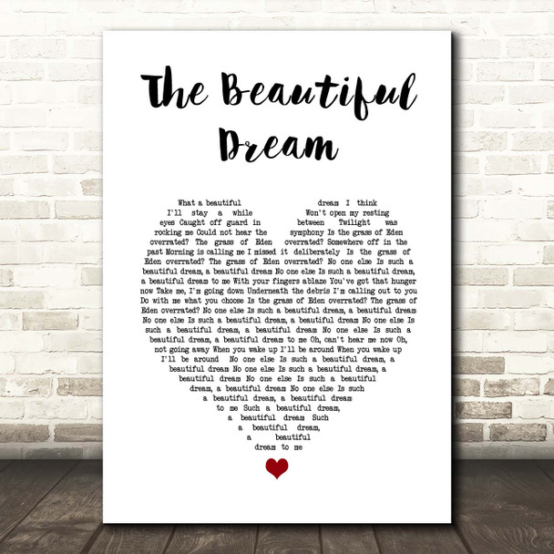 George Ezra The Beautiful Dream White Heart Song Lyric Print