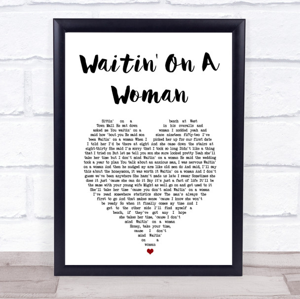 Brad Paisley Waitin' On A Woman White Heart Song Lyric Print