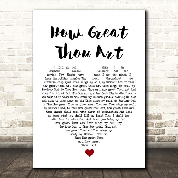 Carrie Underwood How Great Thou Art White Heart Song Lyric Print