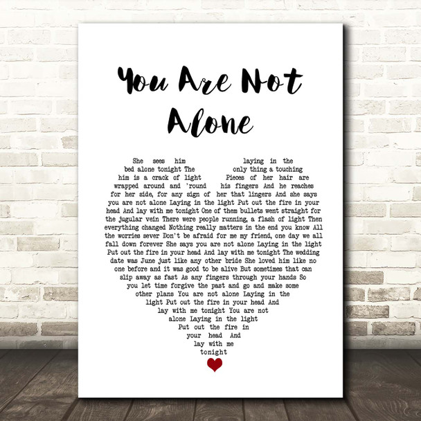 Patty Griffin You Are Not Alone White Heart Song Lyric Print