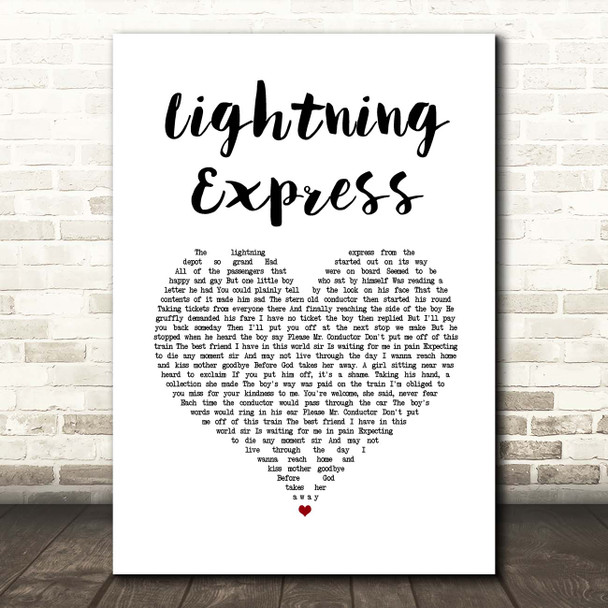 The Everly Brothers Lightning Express White Heart Song Lyric Print