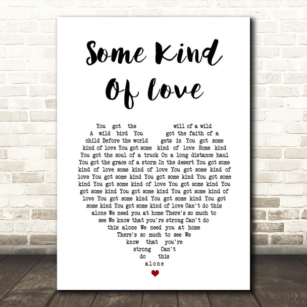 The Killers Some Kind Of Love White Heart Song Lyric Print