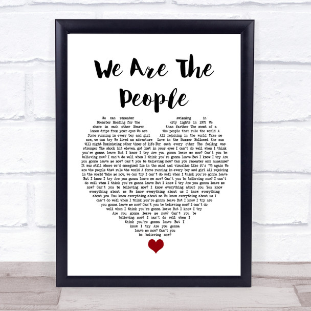 Empire Of The Sun We Are The People White Heart Song Lyric Print