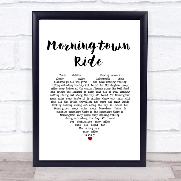 The Seekers Morningtown Ride White Heart Song Lyric Print